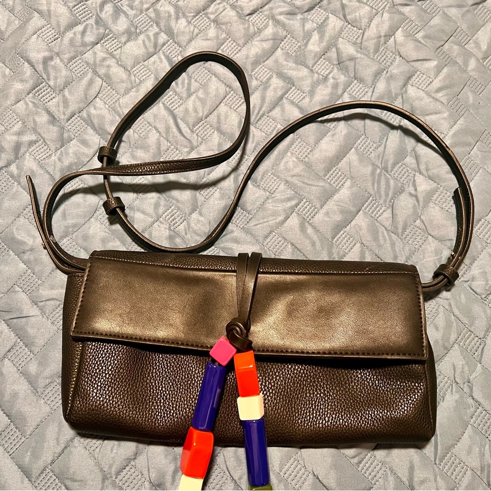 French Connection black leather purse